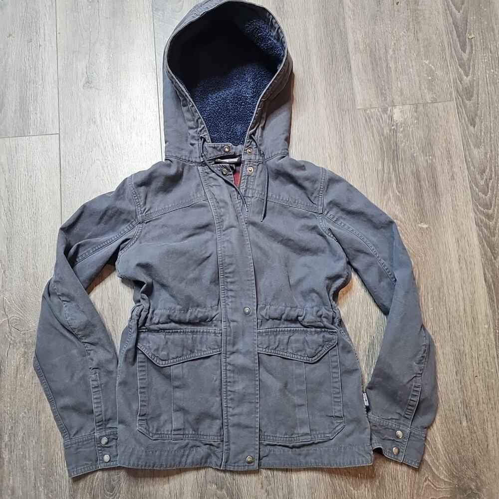 Patagonia Prairie Dawn Jacket Sherpa Hood Lined Women's Worn Wear Sz SMALL